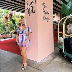 PINK LILY LOVE FOR A LIFETIME ROMPER MULTICOLOR LARGE